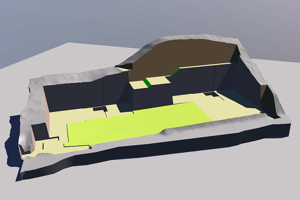 3D-Modell der Baugrube
