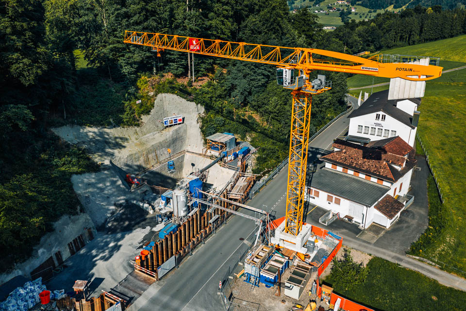 Vogelperspektive auf die Baustelle