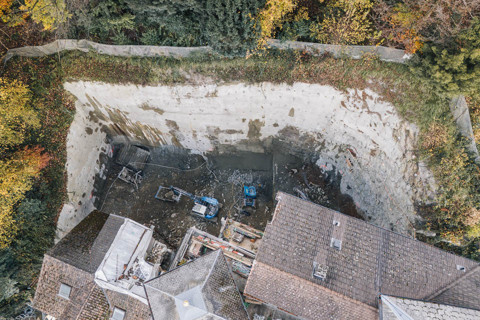 Sprengtechnischer Felsabtrag (aussen und innen)