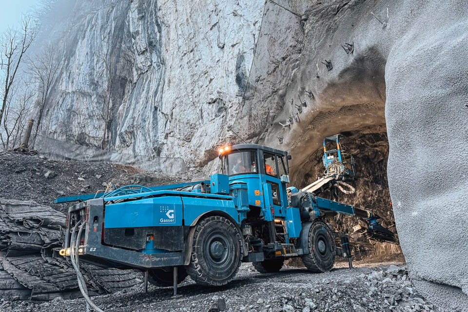 Bohrjumbo im Portalbereich