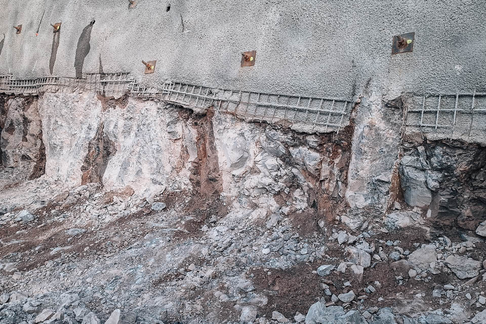 Nagelwand mit Spritzbeton