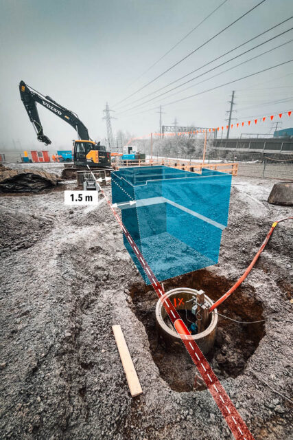 Erschütterungsmessungen an der Gasleitung