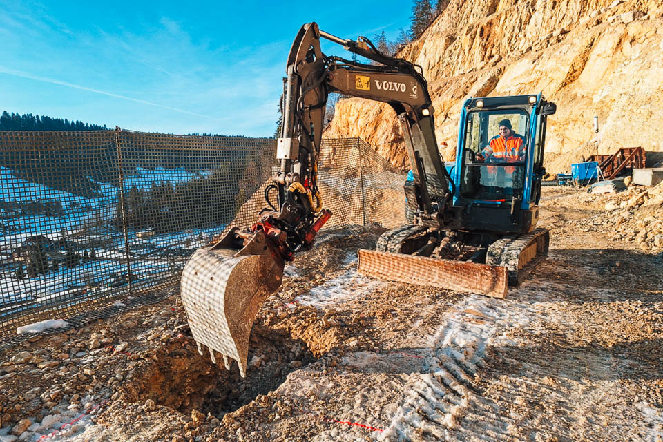 Aushubarbeiten für Fundationen