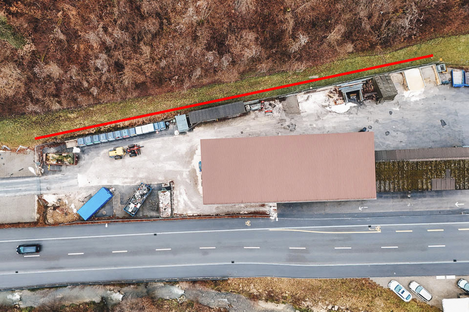 Geplantes Steinschlagschutzwerk